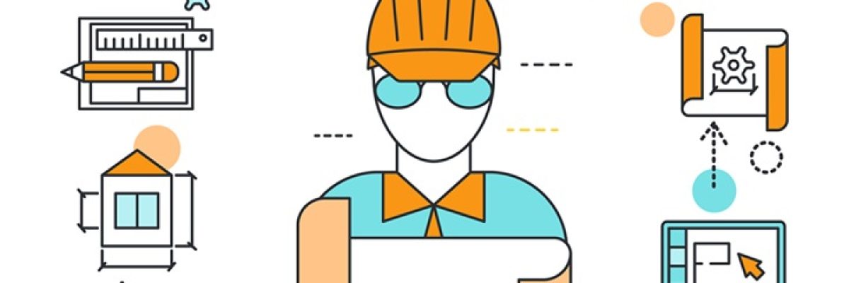 Illustration representing the concept of engineering and its various fields