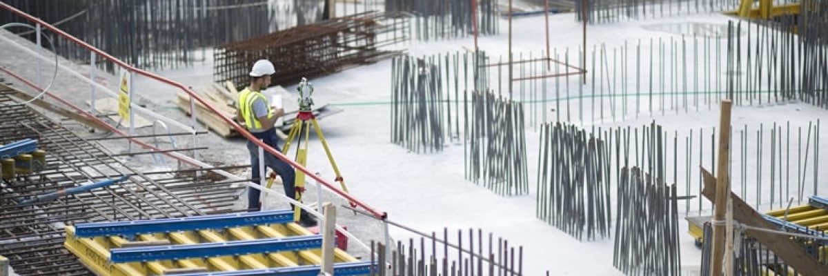 Fresh concrete being poured at a construction site